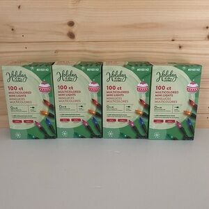 HOLIDAY LIVING Mini Lights Lot of 4 NEW 100 Count Multicolored Festive Decor